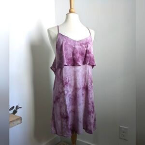 Peppermint Pink Tie Dye Summer Dress Coverup Beach Gauze Open Back M